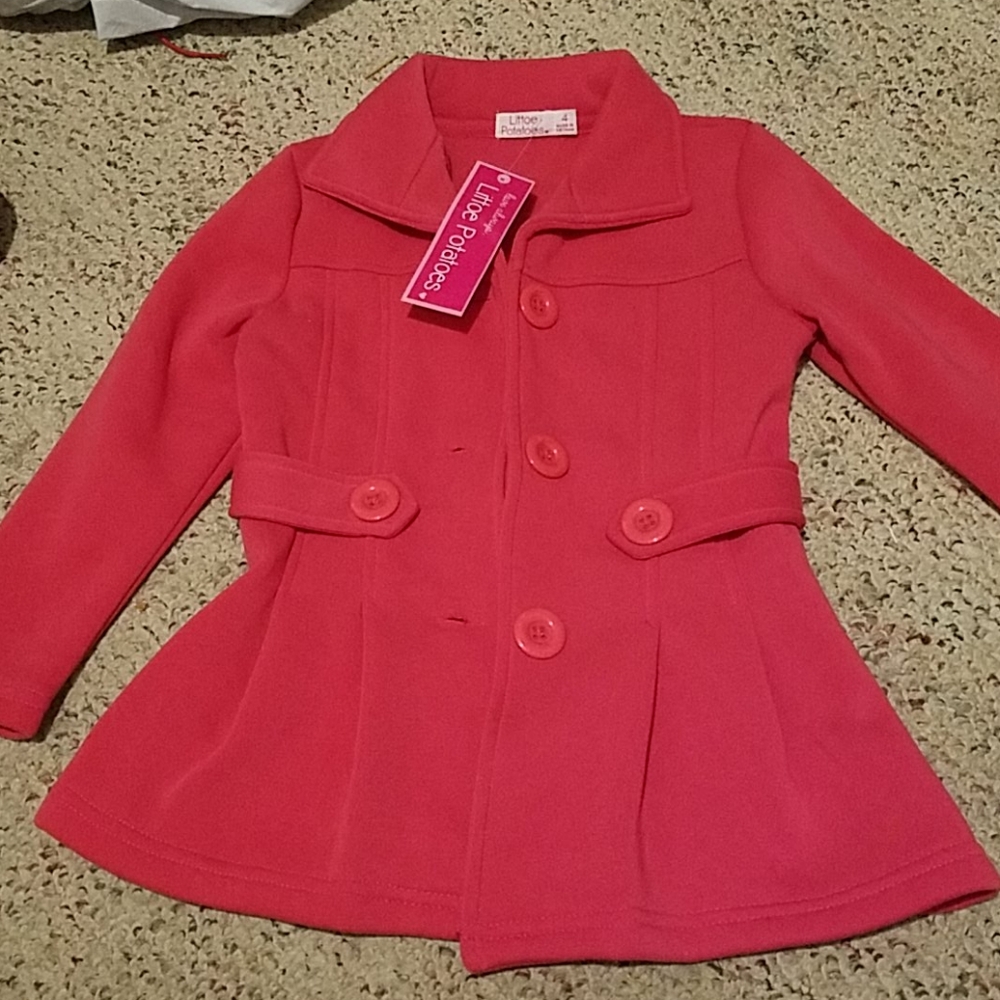 Toddler pea coat, bright pink NET